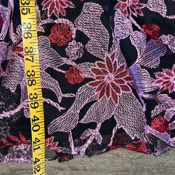 NWT Aidan Mattox Embroidered Ruffle Halter Short Dress Women's 10 Multicolor - Picture 3 of 10